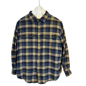 Gander MountainGuide Series Men’s Heavyweight Flannel Shirt Blue Plaid Cotton XL